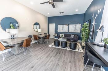 Cozy Clubhouse with Work Stations